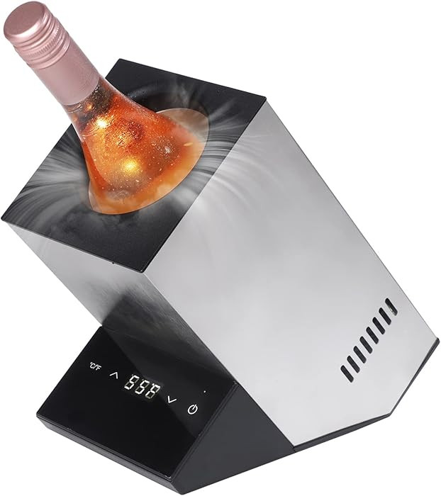 Electric Wine Chiller, Single Bottle Cooler for 750ml Wine or Some Champagne,Stainless Steel Icel... | Amazon (US)