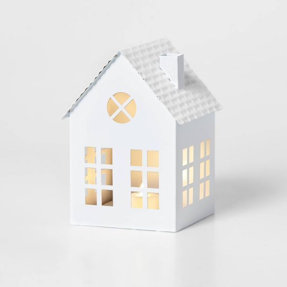 White Metal Skinny House Decorative Figurine - Wondershop™ | Target