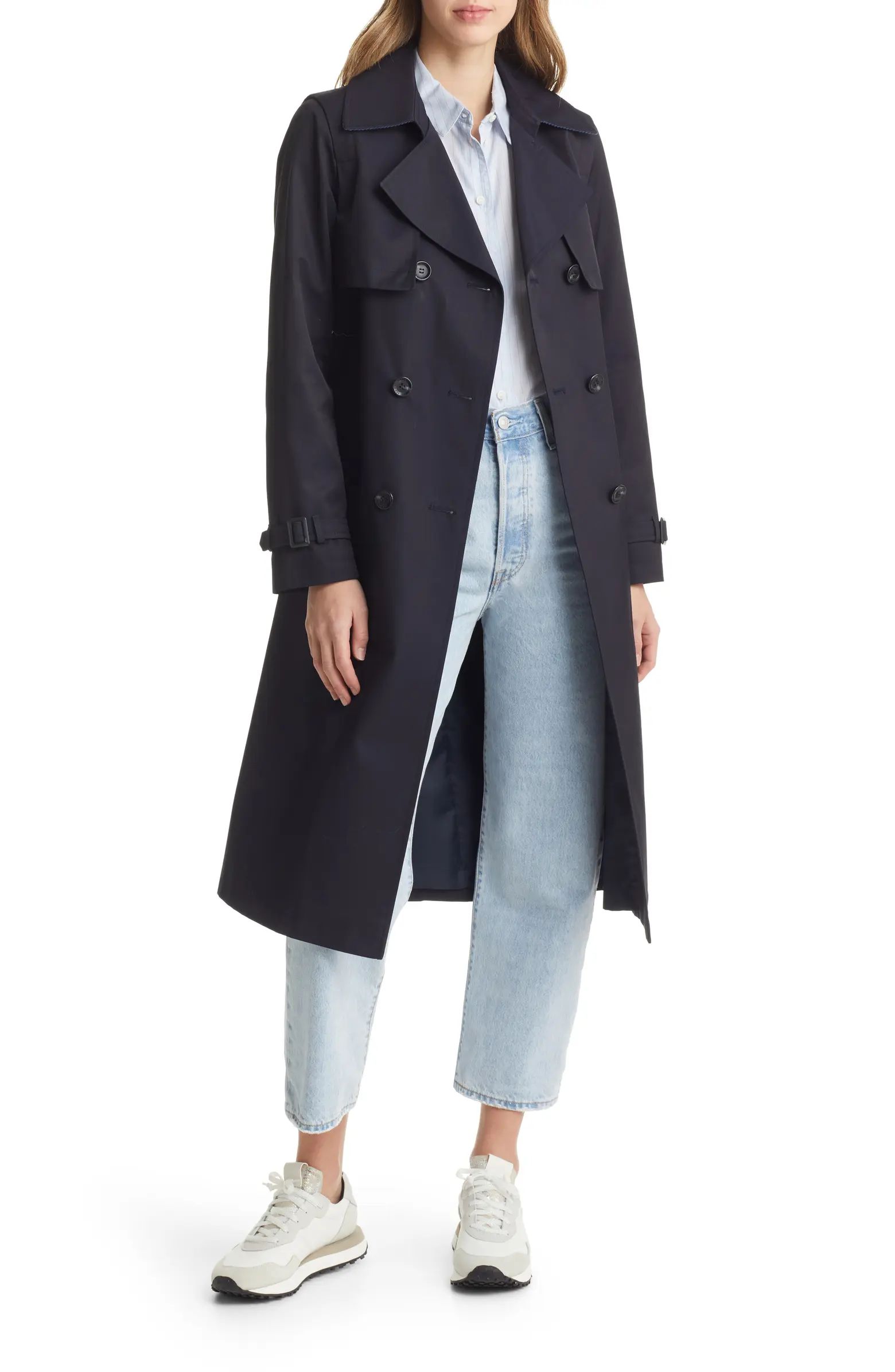 Water Repellent Double Face Cotton Blend Trench Coat | Nordstrom