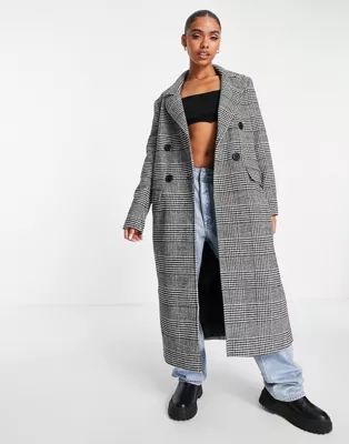 Missguided double breasted formal coat in black | ASOS | ASOS (Global)