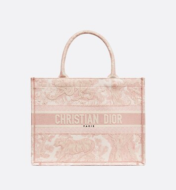 Medium Dior Book Tote Pink Toile de Jouy Embroidery (36 x 27.5 x 16.5 cm) | DIOR | Dior Beauty (US)