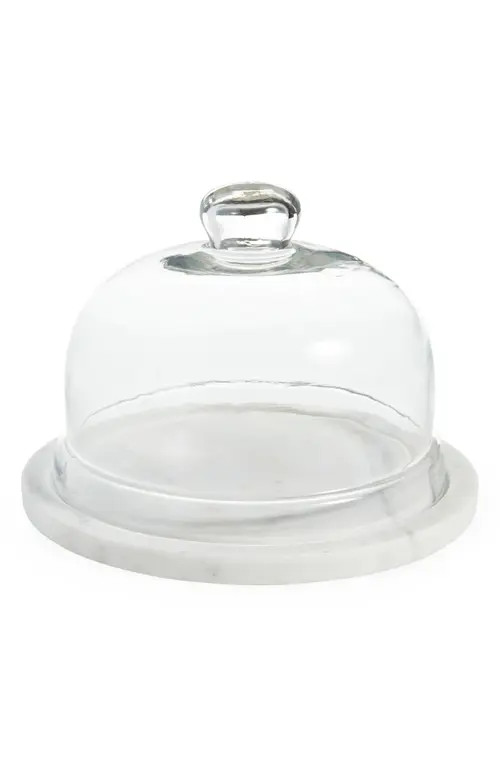 Nordstrom Marble & Glass Cloche in White at Nordstrom | Nordstrom