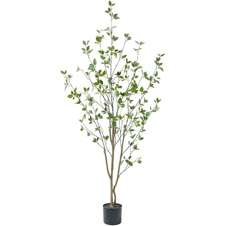 6FT Artificial Olive Tree - Indoor Tall Faux Olive Trees with Planter&Basket, Large Fake Olive Silk Tree Realistic Olive Plants with Branches and Fruits for Home Decor Office Living Room | Amazon (US)