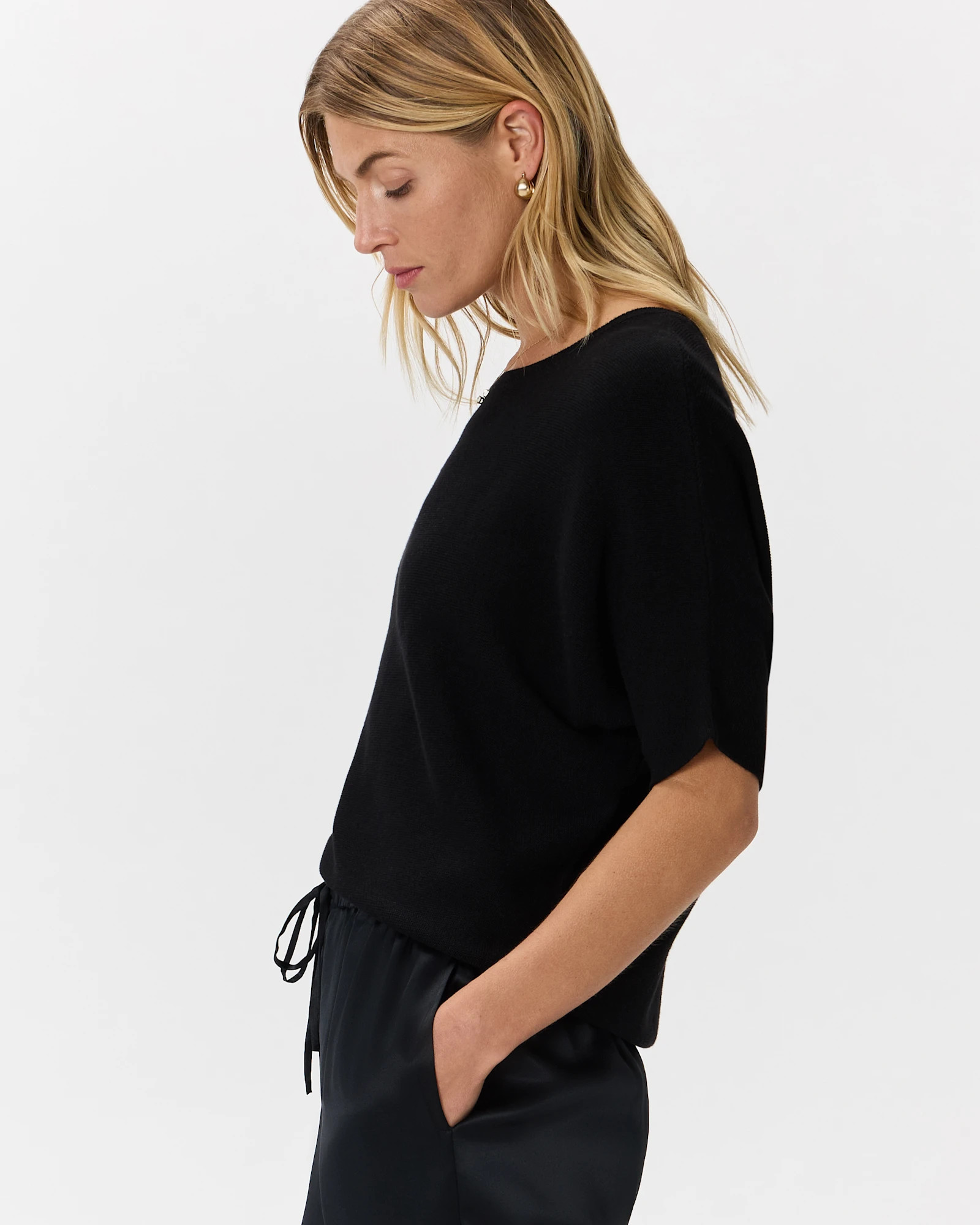Lightweight Cotton Cashmere Link-Stitch Dolman Sweater | Quince