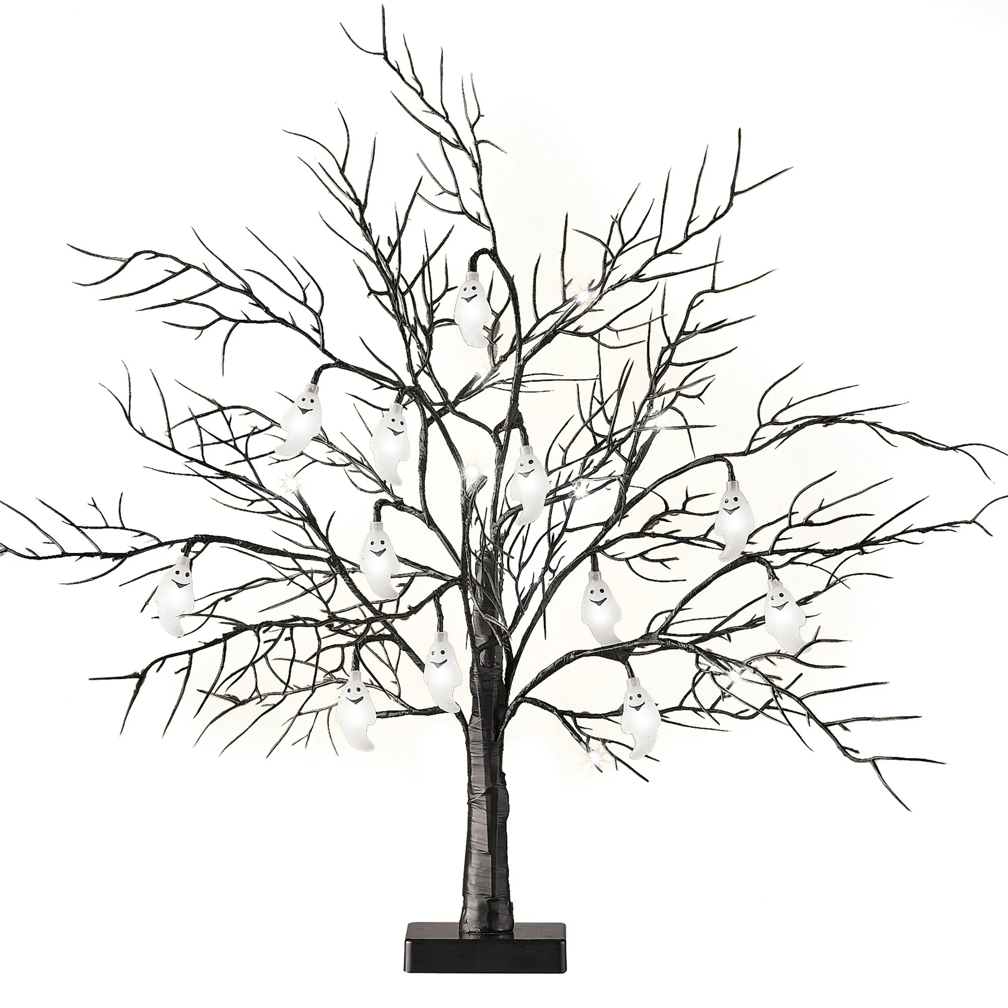 Collections Etc LED Lighted Halloween Ghost Tabletop Tree Decoration | Walmart (US)