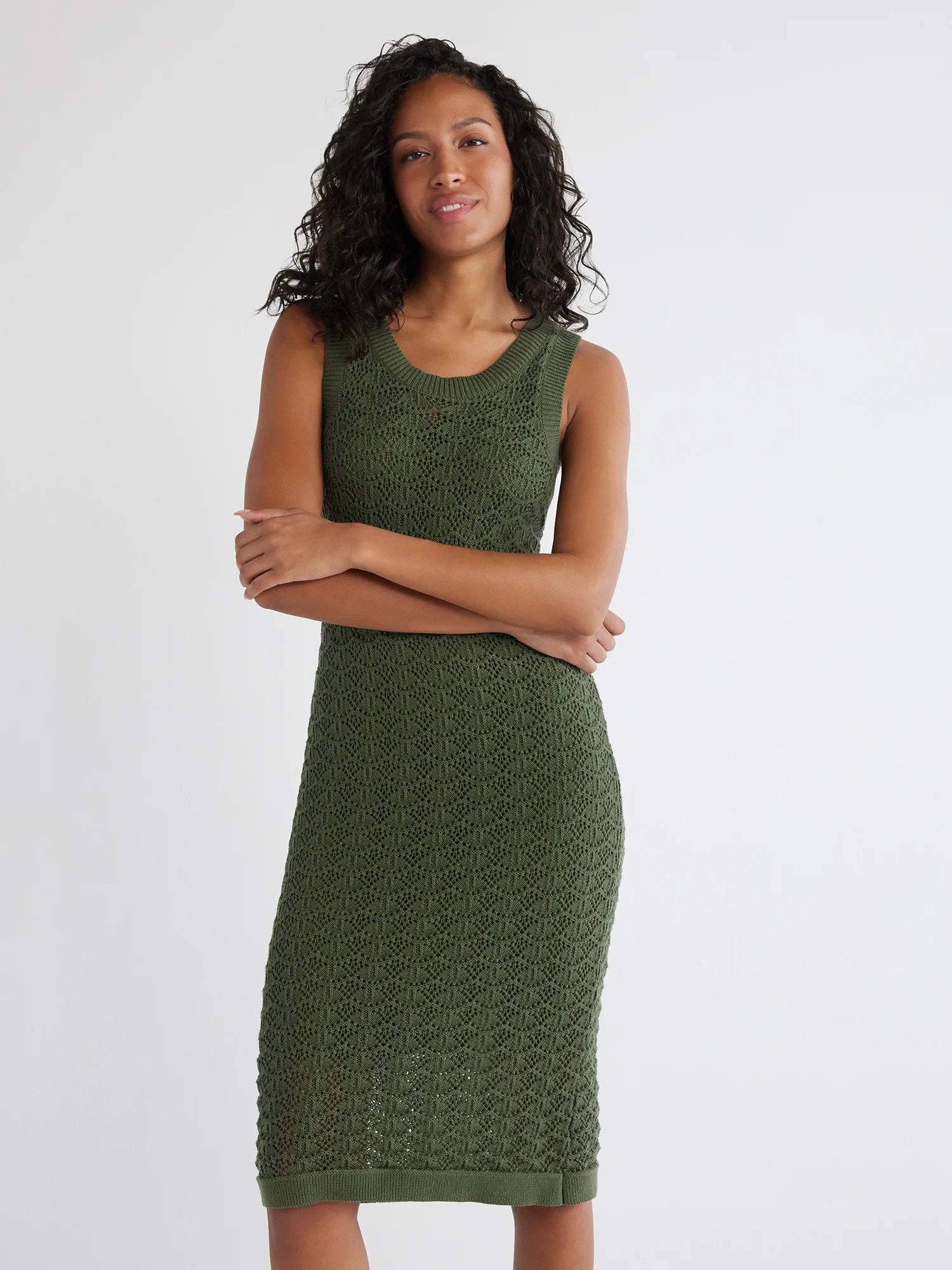 Time and Tru Women's Textured Stitch Sweater Dress, Sizes XS-XXXL - Walmart.com | Walmart (US)