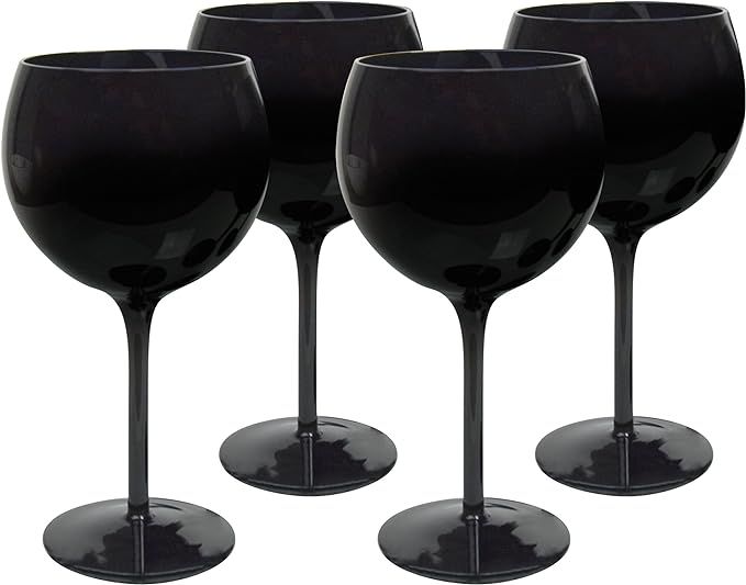 Artland Midnight Black Balloon Wine, Set of 4 | Amazon (US)