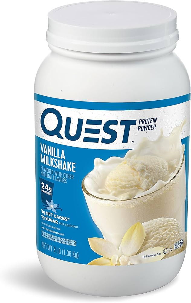 Quest Nutrition Vanilla Milkshake Protein Powder, 24g of Protein, 1g of Sugar, Low Carb, Gluten F... | Amazon (US)