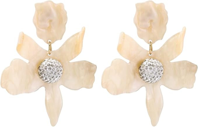 Boho Stud Earrings for Women - Chic Flower Statement Earrings with Gold Flower Bud, Great for Sis... | Amazon (US)