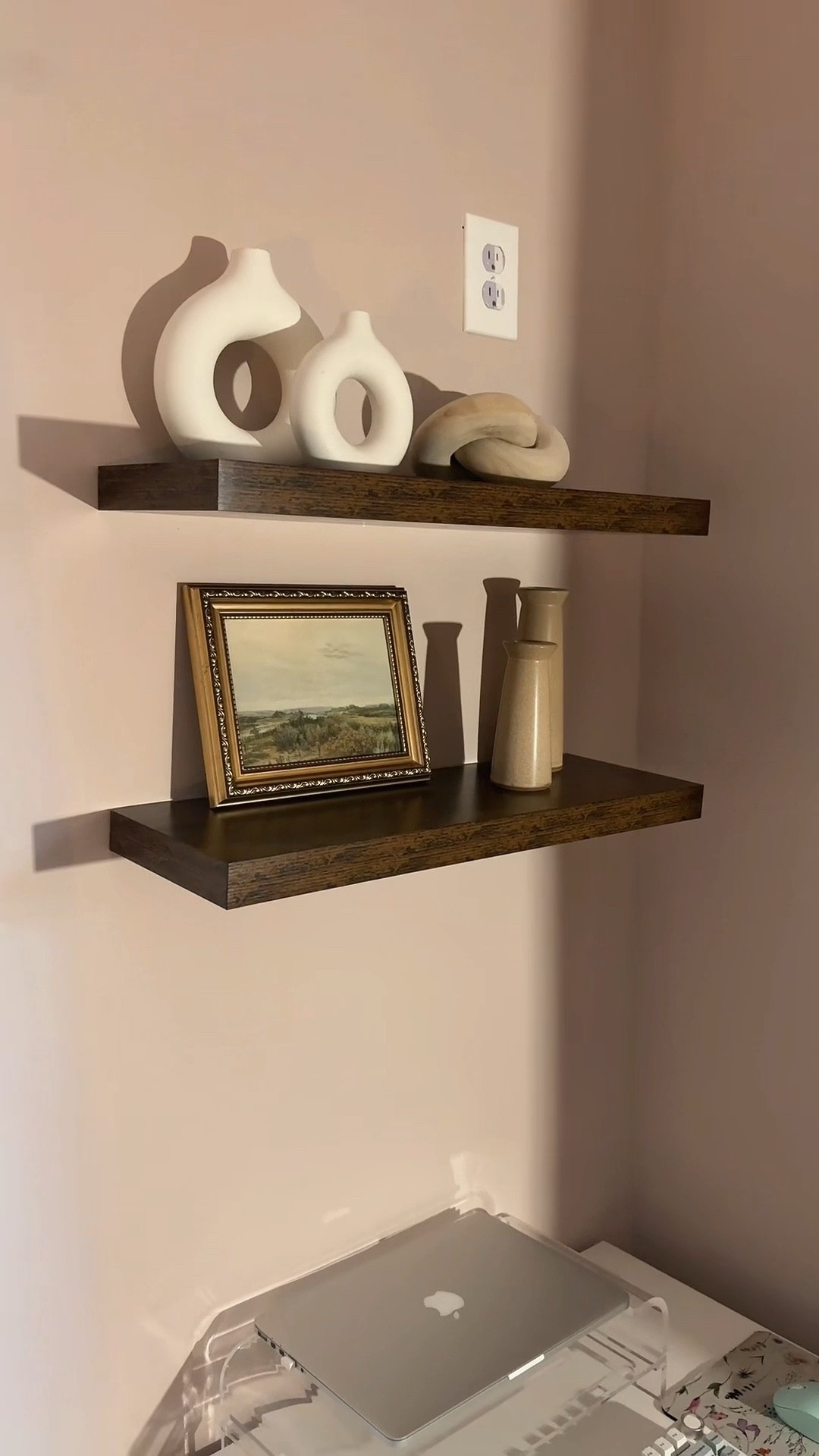 Decorate my wall shelves with me! This is easily becoming my favorite area in my office. Love how simple and elegant it is. 

Linked a different set of candles holders I’d love here as well  

#LTKHome