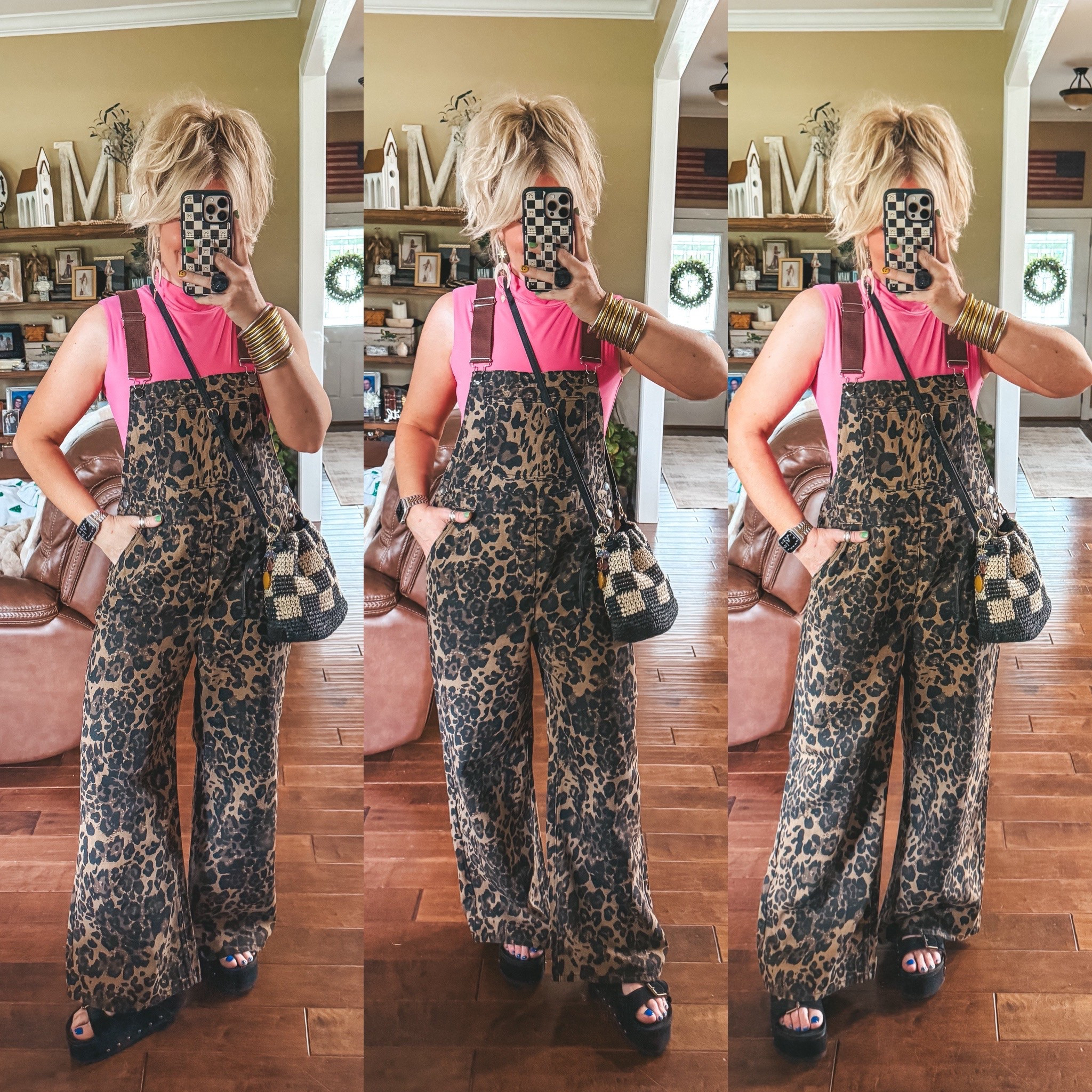 Leopard and pink…YES PLEASE! 🐆💕
Overalls - size 8 & it’s also a L 
Pink mock neck bodysuit - M
Sandals - true to size 


#LTKOver40 #LTKFindsUnder50 #LTKStyleTip