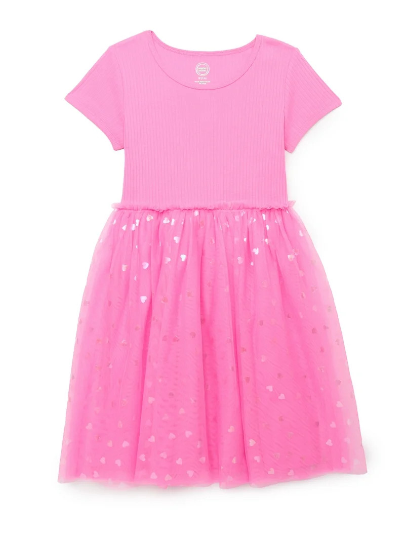 Wonder Nation Girls Short Sleeve Tutu Dress, Sizes 4-18 & Plus | Walmart (US)