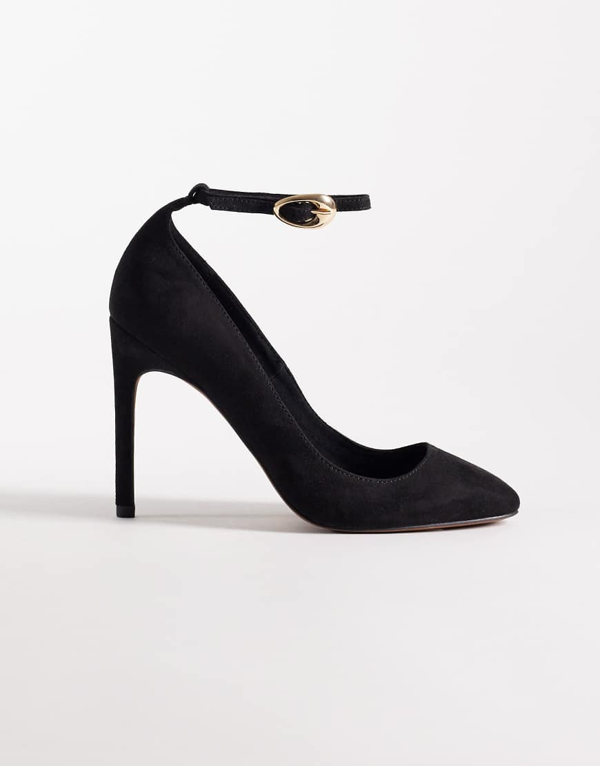 ASOS DESIGN Priscilla round toe court shoes in black suedette | ASOS (Global)