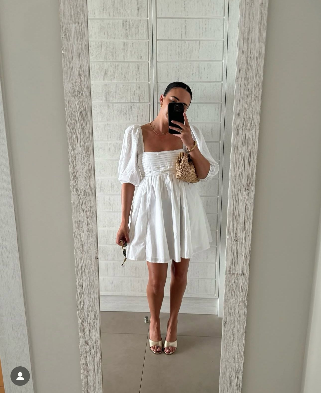 Abercrombie & Fitch white puff sleeve mini dress, gold accessories, high street style, rattan clutch bag, Mango, ASOS, gold heels, holiday outfit, sundress, spring outfit, mini dress, summer outfit  

 #LTKuk #LTKsummer #LTKstyletip