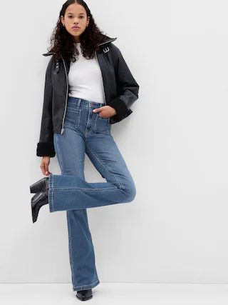 High Rise &apos;70s Flare Jeans with Washwell | Gap (US)