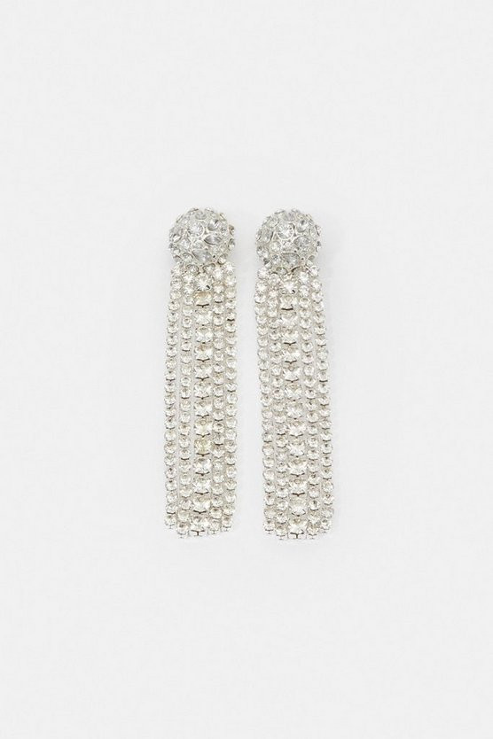 Diamante Statement Drop Earrings | Karen Millen UK + IE + DE + NL