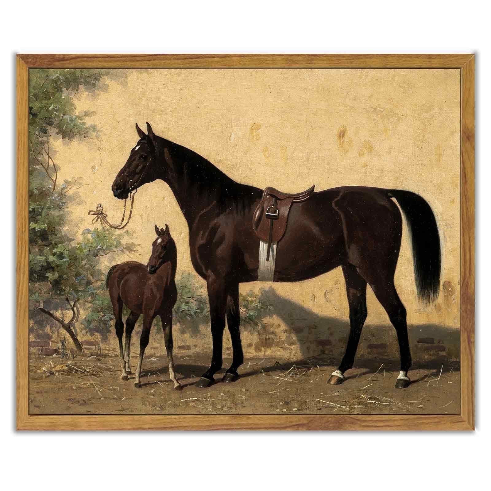 Drsoum Vintage Canvas Framed Wall Art Horse Room Decor for Bathroom Bedroom Living Room - 8x10in ... | Walmart (US)