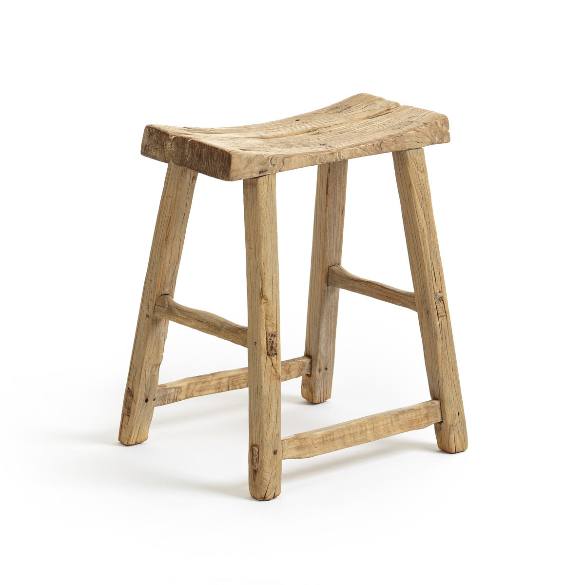 Tabouret en orme massif recyclé, Sumiko | La Redoute (FR)