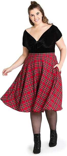 Hell Bunny Irvine Skirt Frauen Mittellanger Rock rot | Amazon (DE)
