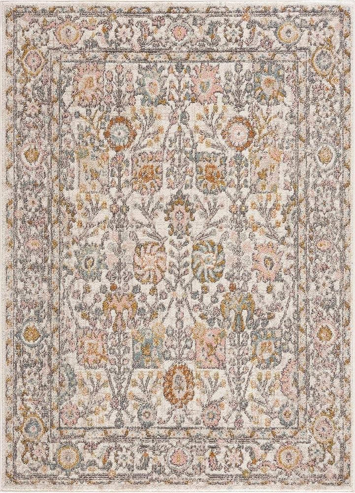 Herstmonceux Boho Vintage Colorful Oversized Area Rug - Farmhouse Traditional Floral Rug for Livi... | Amazon (US)