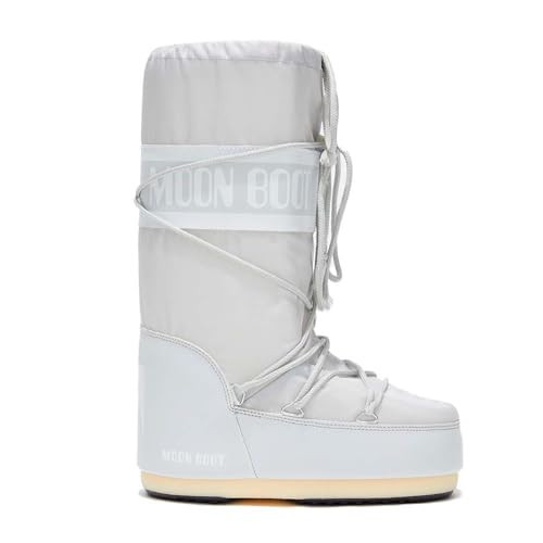 Moon Boot, Icon Nylon Insulated Slip On Unisex Snow Boots, M9-10.5, W10-11.5, Glacier Gray | Amazon (US)
