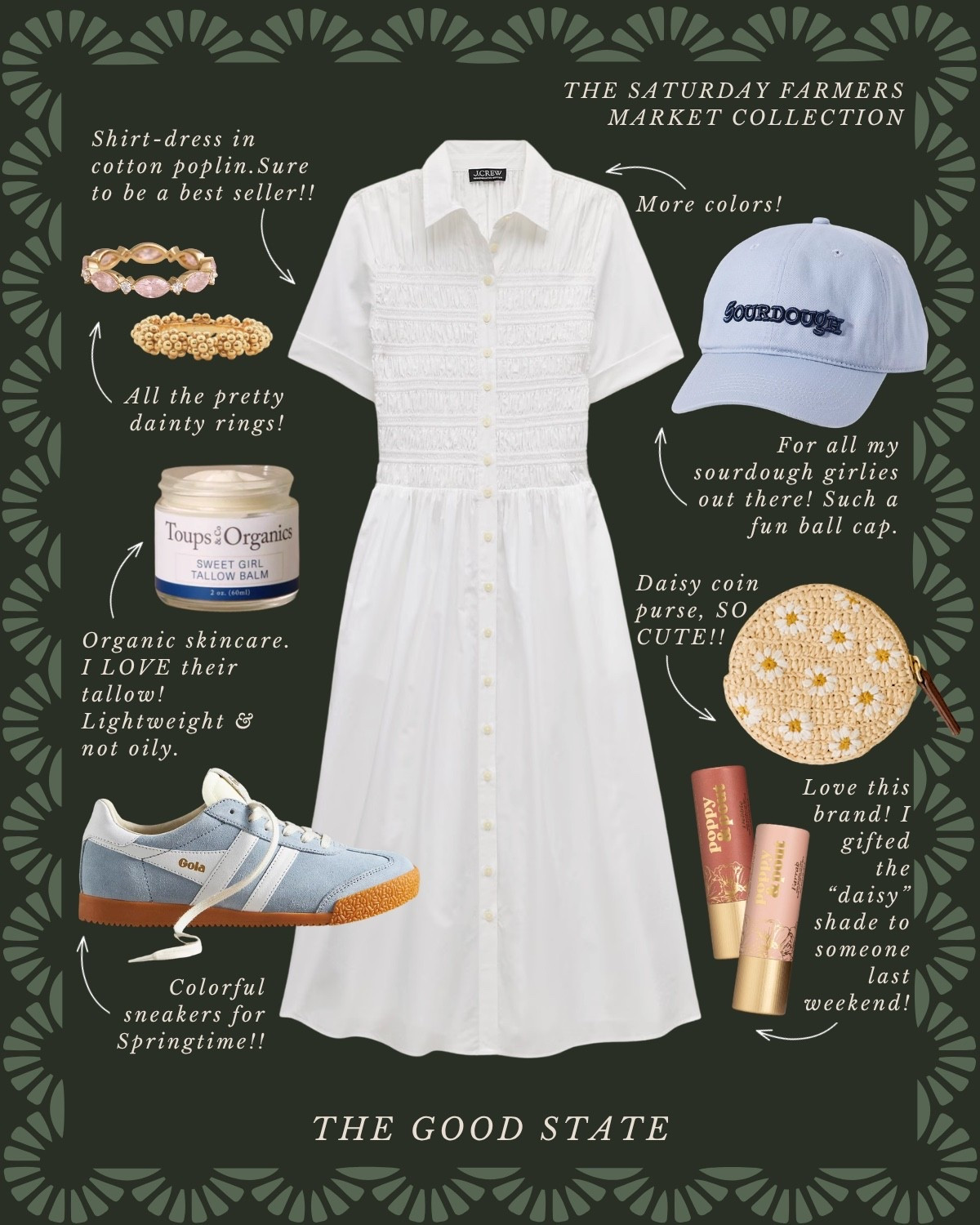 This is for all the Farmers Market girlies living their best and brightest life as the golden morning sunshine warms their face and a cool Spring breeze blows through their hair. This is for the girlies with a flaky, buttery croissant in one hand and a bouquet of fresh flowers in the other. This is for the ones who wake up—sometimes earlier than they’d like to on the weekend—so they can have the first pick of produce and pastries at the local market. And because there’s just something magical and neighborly about a slow morning meandering at the market. This collection is for gingham lovers, floral wearers and those who love a well worn ball cap. For the ones who layer their quilted jacket (or a neck scarf) with everything and who aren’t afraid of a good denim on denim moment. For the ones who love pops of color as well as grounding earth tones. The ones who inspire ME to wear more prints and patterns. This is for the farmers market ladies who may or may not treat themselves to a little mid-day nap afterwards…followed by a picnic with all their market goodies and closest girlies of course. This collection is for you🍉

#LTKActive #LTKSaleAlert #LTKootd