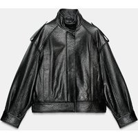 Zara - 100% Leather Bomber Jacket Zw Collection Limited Edition - Black - S - Woman | Zara US