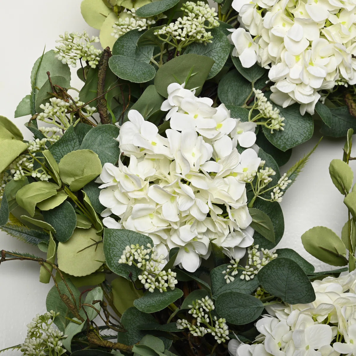 Spring Summer Eucalyptus 24" Forsythia Floral Wreath for Front Door | Wayfair North America