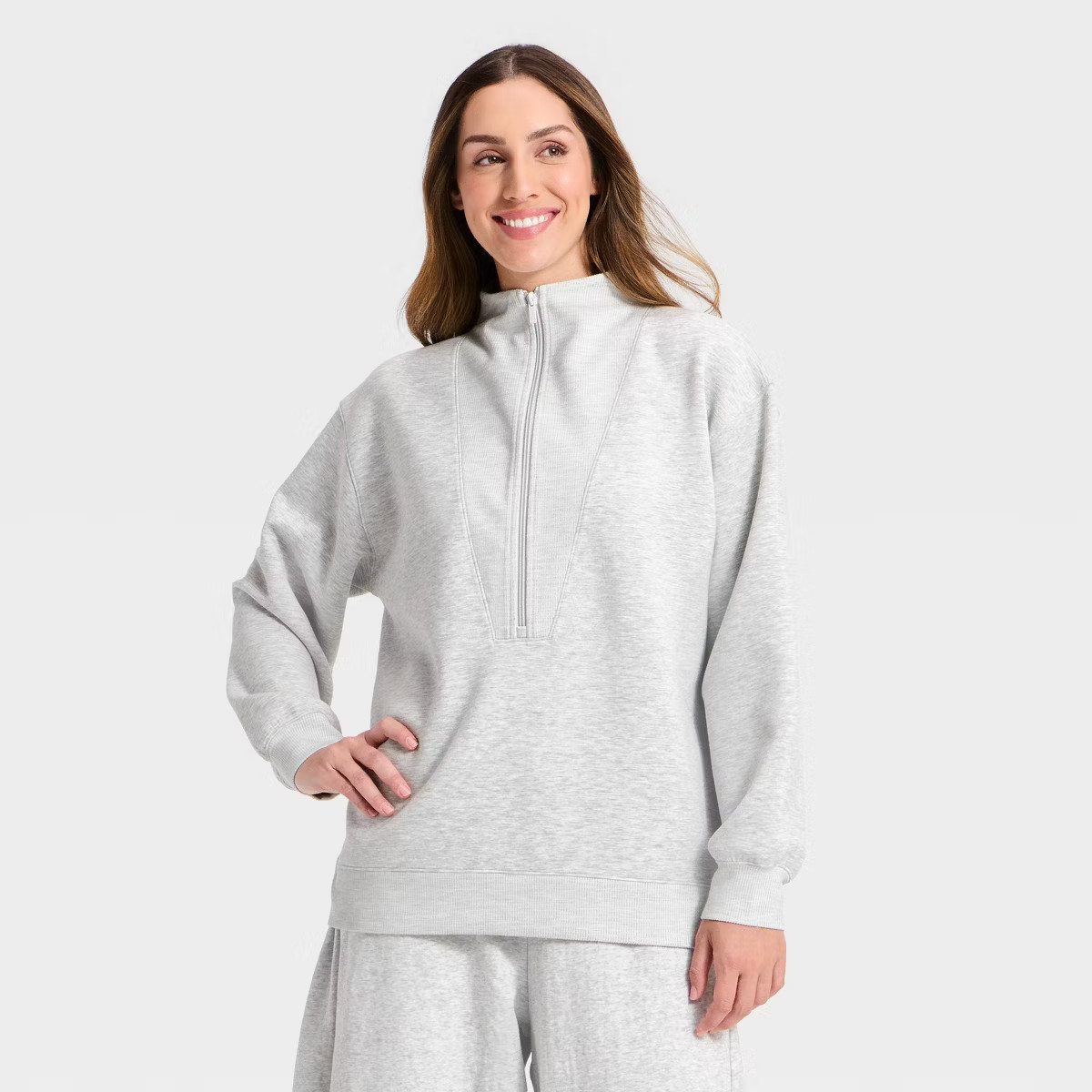 Women's Airy Sleek Deep Zip Pullover Sweatshirt - All In Motion™ | Target