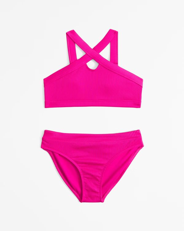 high-neck wrap two-piece swimsuit | Abercrombie & Fitch (US)