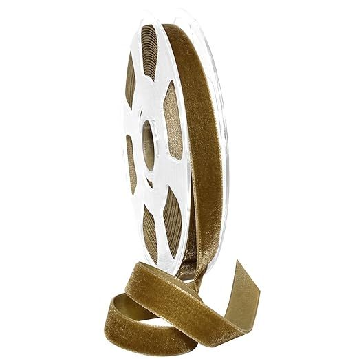 Morex Ribbon Nylon, 5/8 inch by 11 Yards, Antique Gold, Item 01215/10-533 Nylvalour Velvet Ribbon... | Amazon (US)