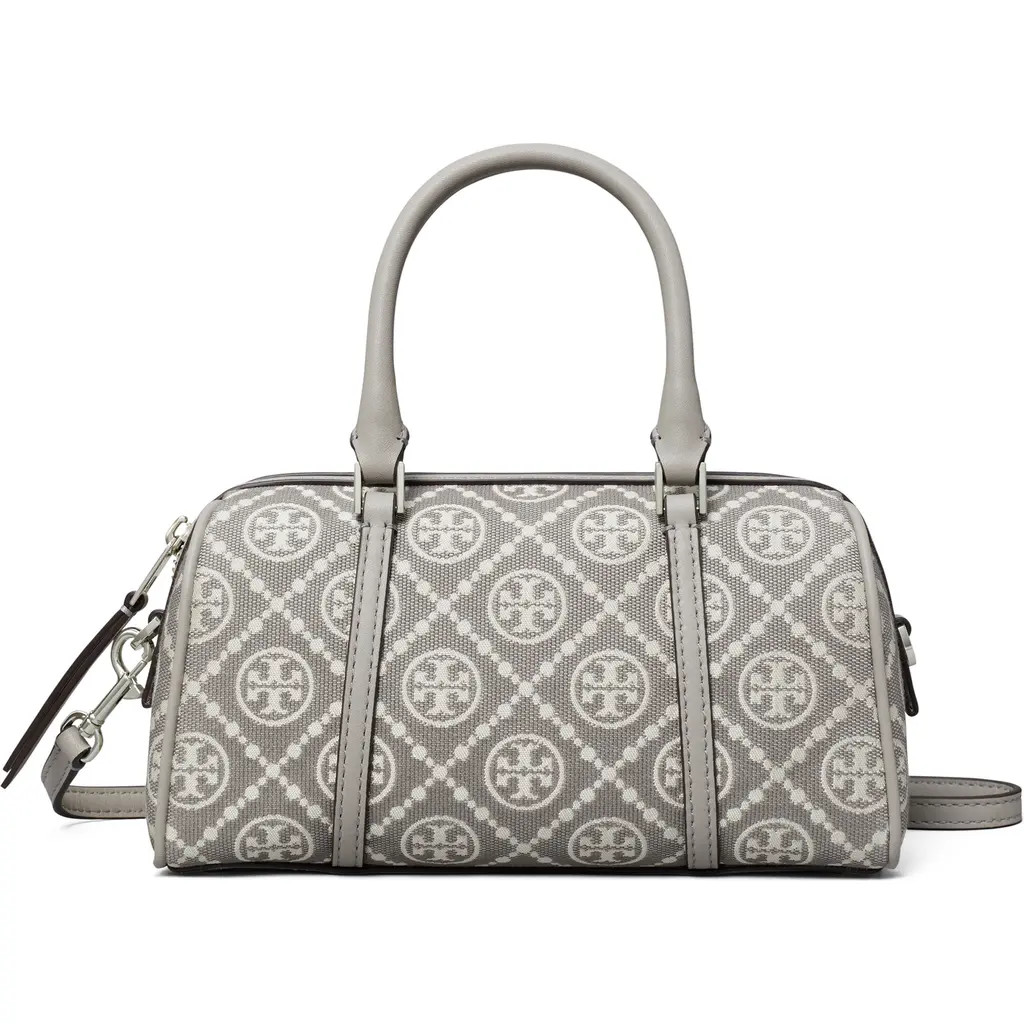 Tory Burch Mini T Monogram Jacquard Utility Barrel Bag in Gray at Nordstrom | Nordstrom