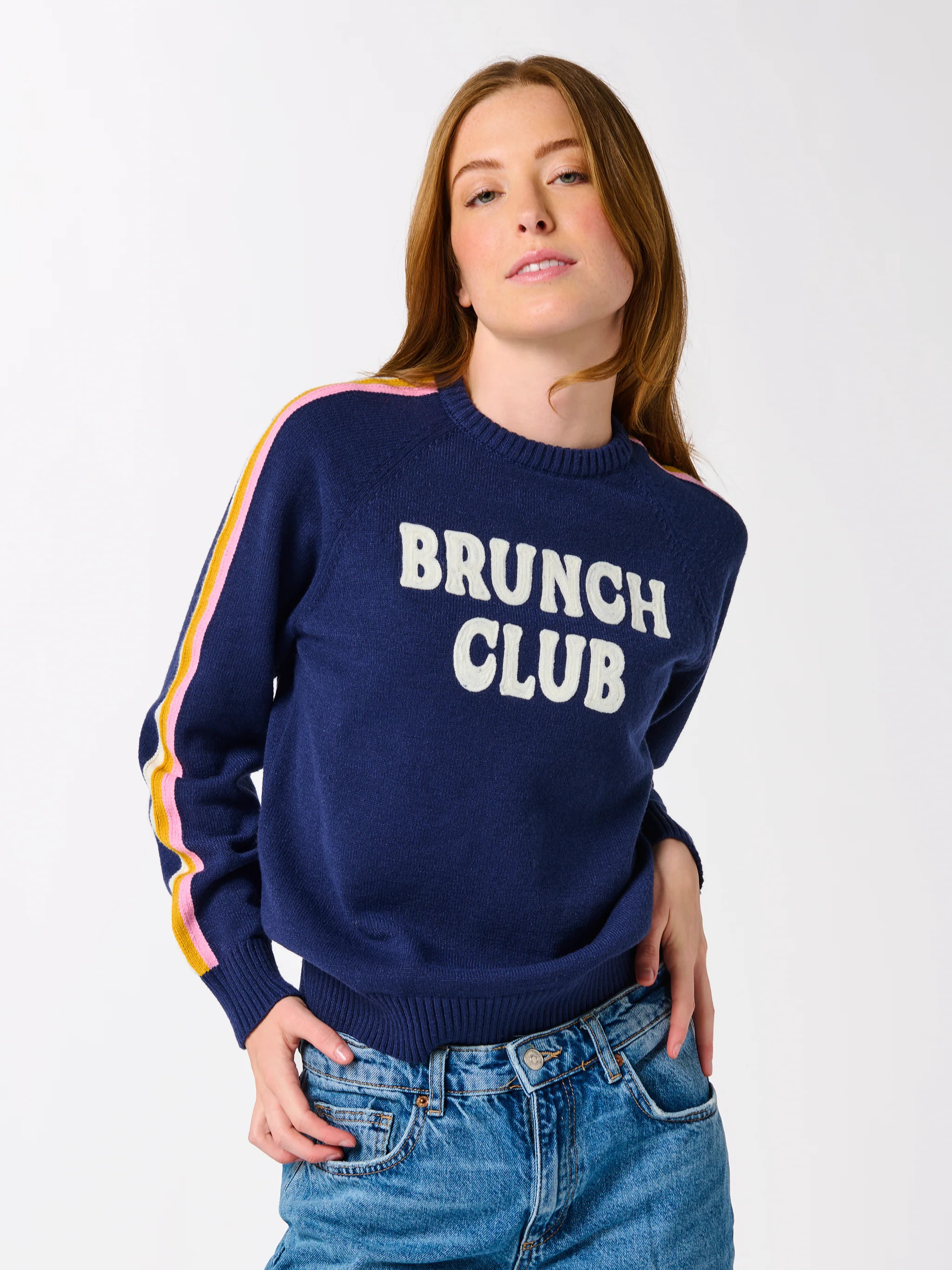Shiraleah "Brunch Club" Sweater, Navy | Shiraleah