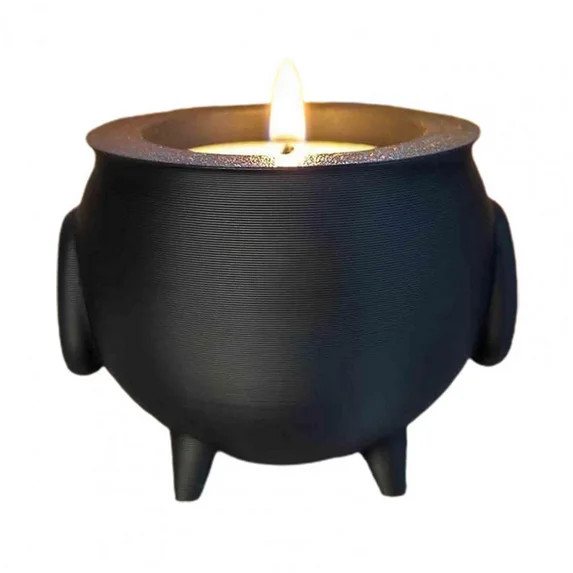 New Arrivals Cauldron Tea Light Holder Halloween Spooky Witch Jar Candle B | Walmart (US)