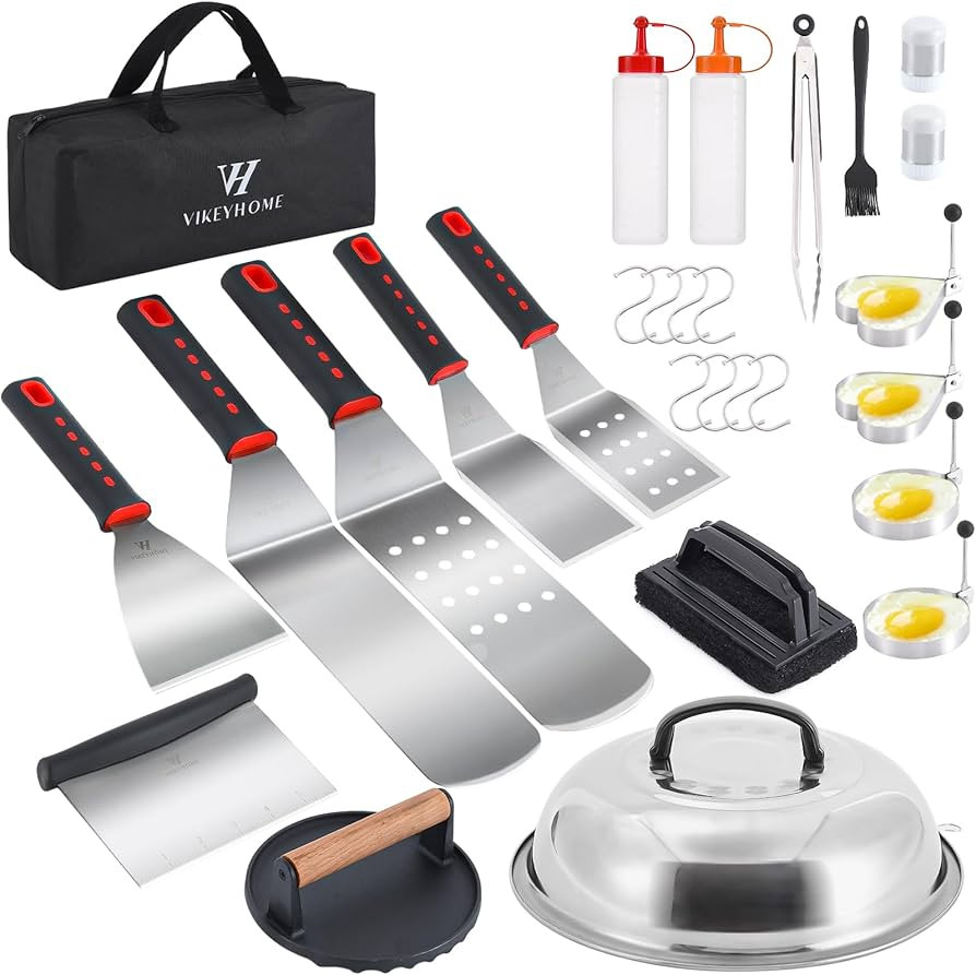 Griddle Accessories Kit, 28 Pcs Griddle Grill Tools Set, Professional Grill BBQ Spatula Set with ... | Amazon (US)