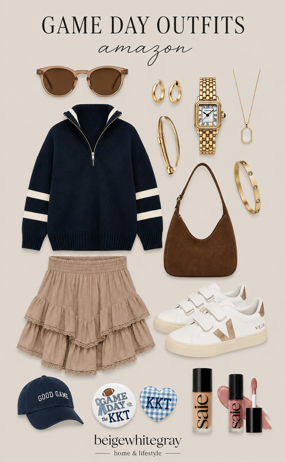 Score a win in style with these game day outfits! Perfect for cheer leading and cozying up by the fire. #GameDayOutfits #CheerOn