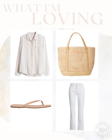 What I'm Loving 

Spring style  cotton button up  style guide  tote bag  beach outfit  white jeans  flip flops  sandals  style guide  spring break 

#LTKSeasonal #LTKtravel #LTKstyletip