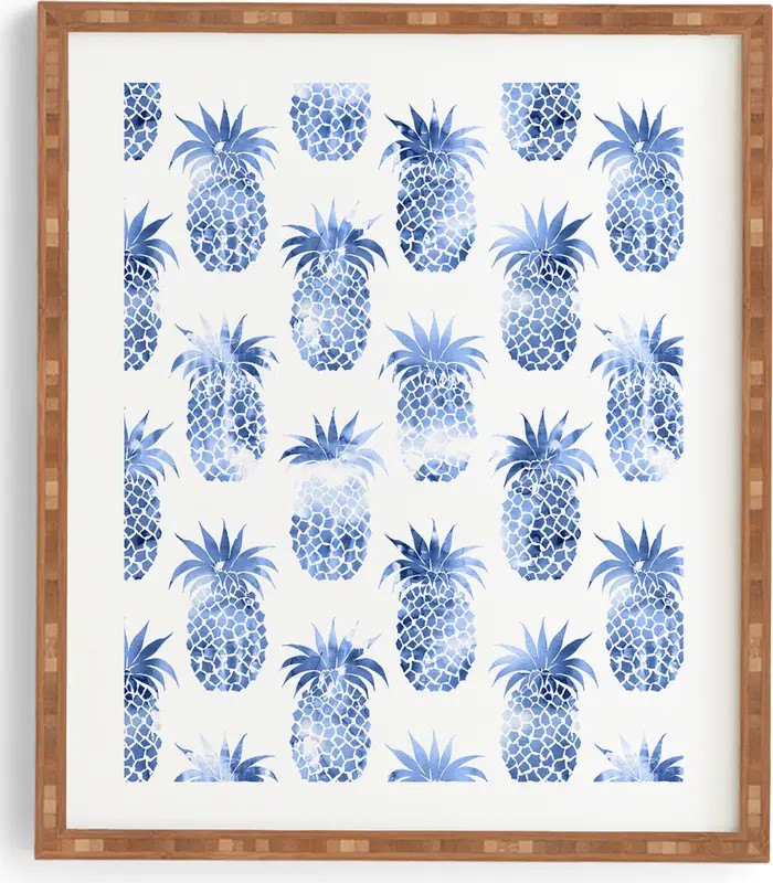 Pineapples Blue Framed Wall Art | Nordstrom