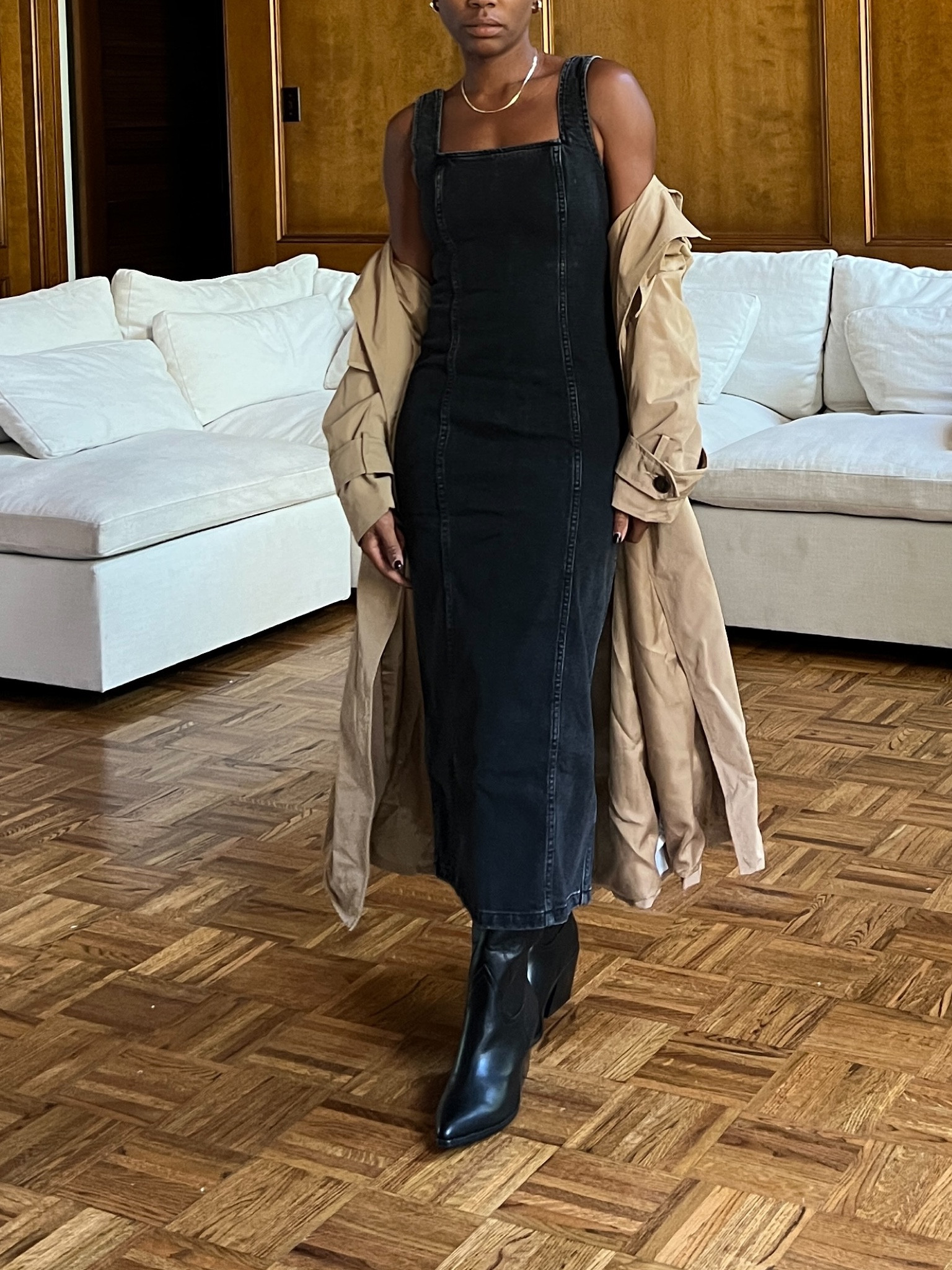 Black western cowboy boots, black denim dress, trench coat - LTK sale finds 

#LTKshoecrush #LTKstyletip #LTKSale