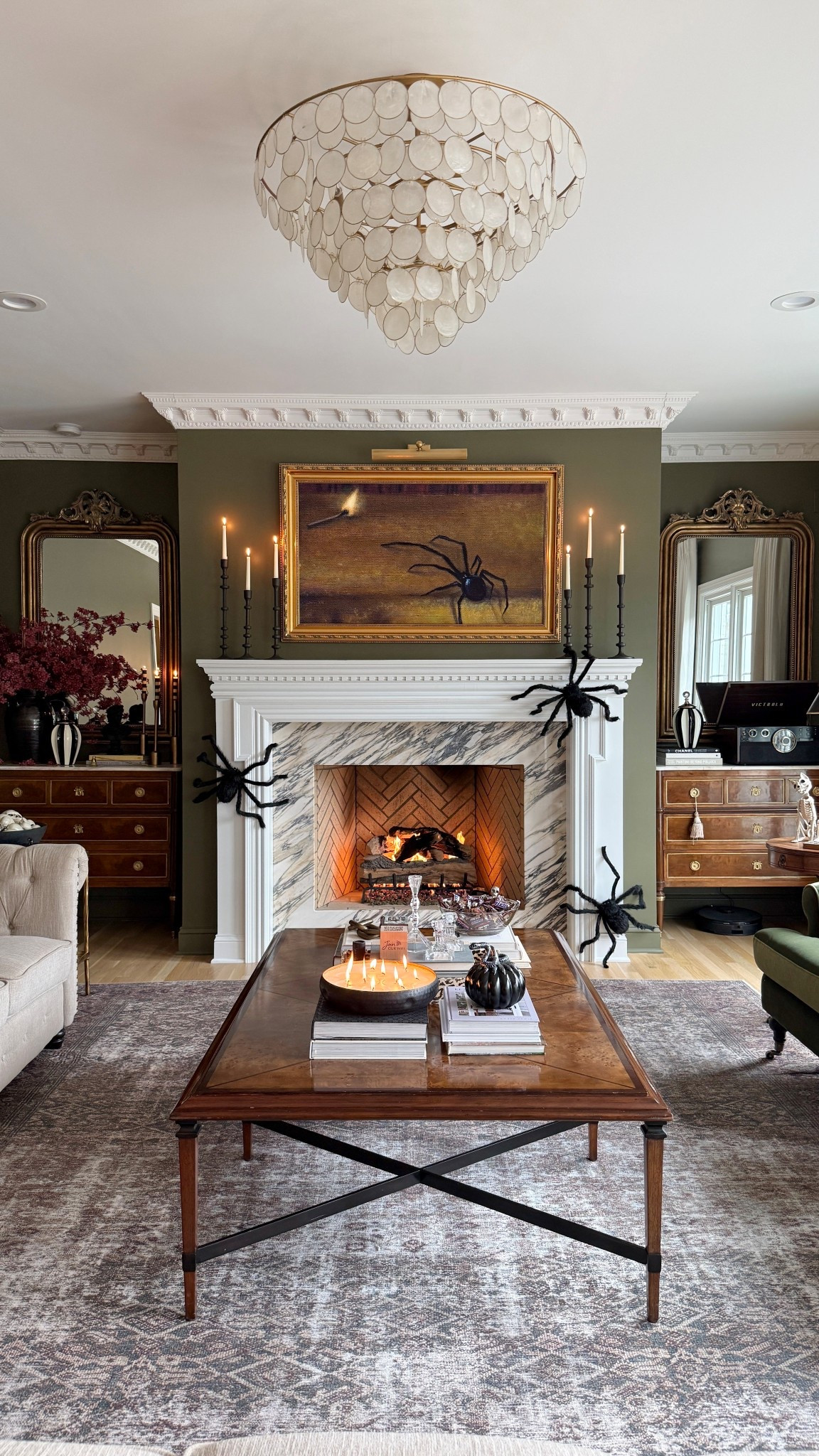 It’s officially spooky season! 🕷️

I pulled this space together with some of my favorite timeless and durable pieces from @perigold to add some eerie elements to create our very own haunting hang out! 
#PerigoldDesign @vagabondhouse #vagabondhouse @napahomeandgarden #napahomeandgarden @mackenziechilds #mackenziechilds #markroberts #perigold #perigoldpartner @shop.LTK #liketkit 
