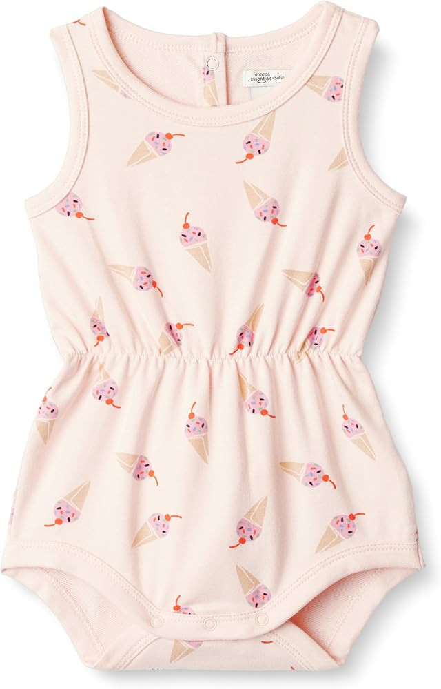 Amazon Essentials x Sofia Grainge Baby Girls' Lightweight French Terry Sleeveless Shorts Romper | Amazon (US)