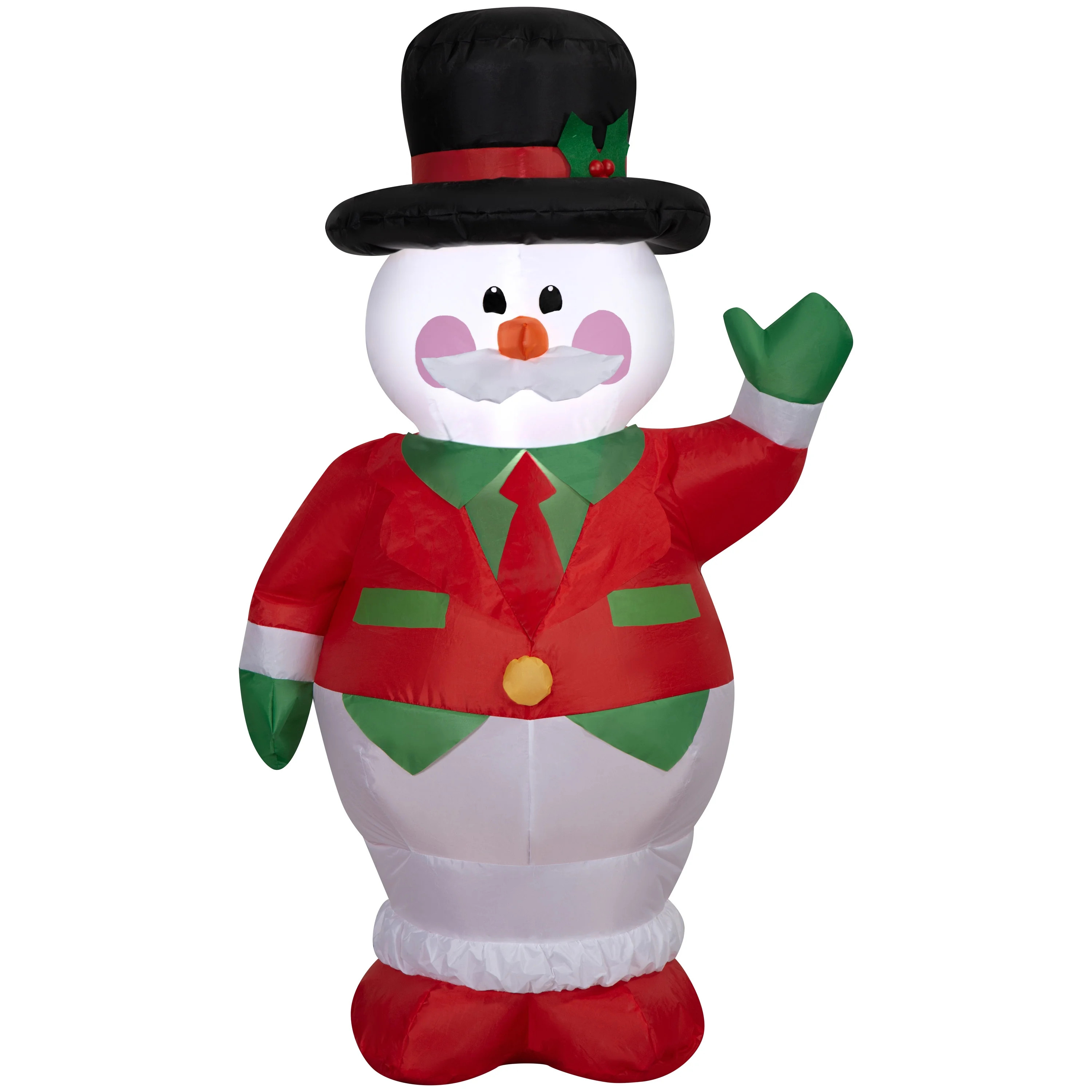 4 ft Vintage Snowman with Top Hat Christmas Airblown Yard Inflatable, Multicolor, by Holiday Time | Walmart (US)