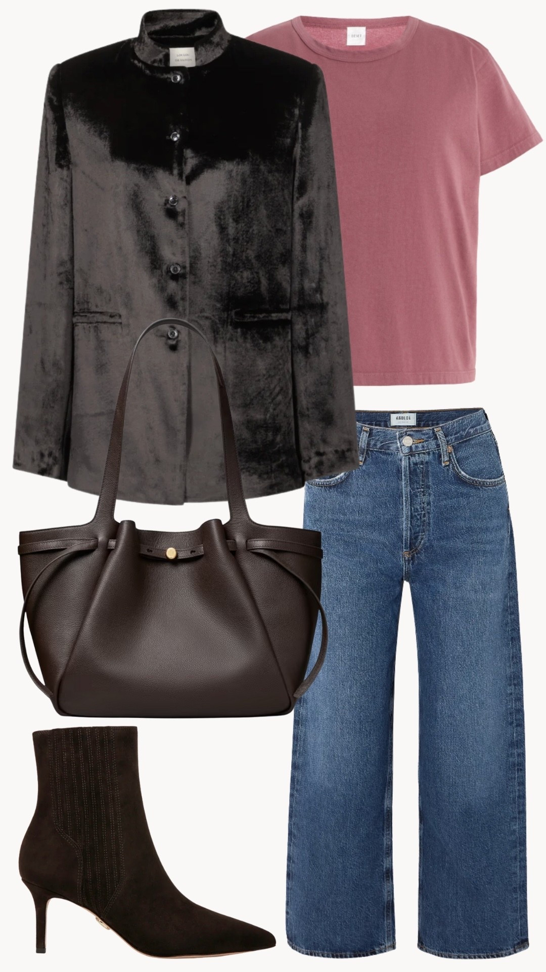 November Lookbook 🤎 Day to night for mild days with this blush tee and velvet blazer 

desk to dinner outfit, casual Friday outfit, winter outfits, fall outfits 

#LTKSeasonal