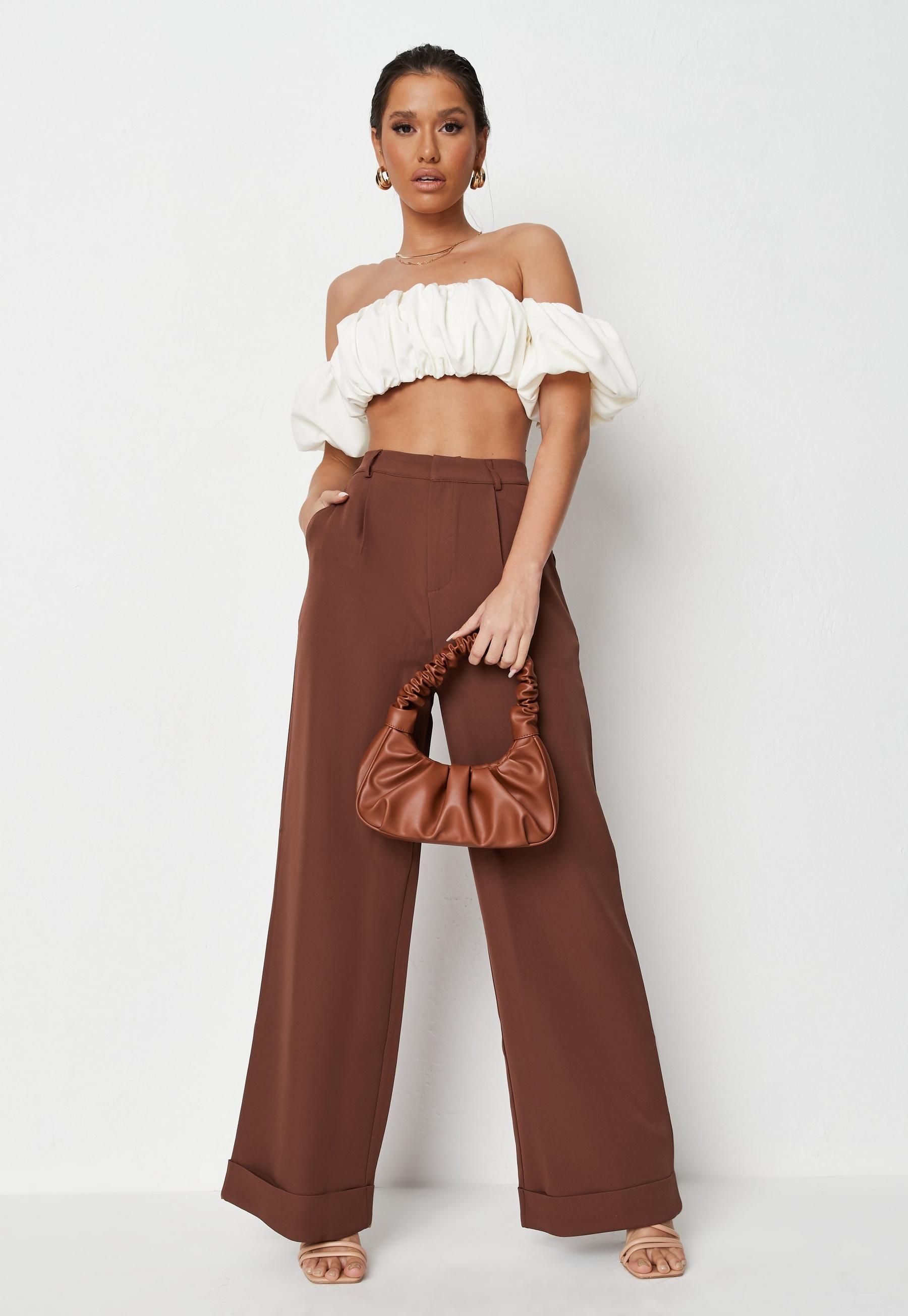 Chocolate Tailored Masculine Pants | Missguided (US & CA)