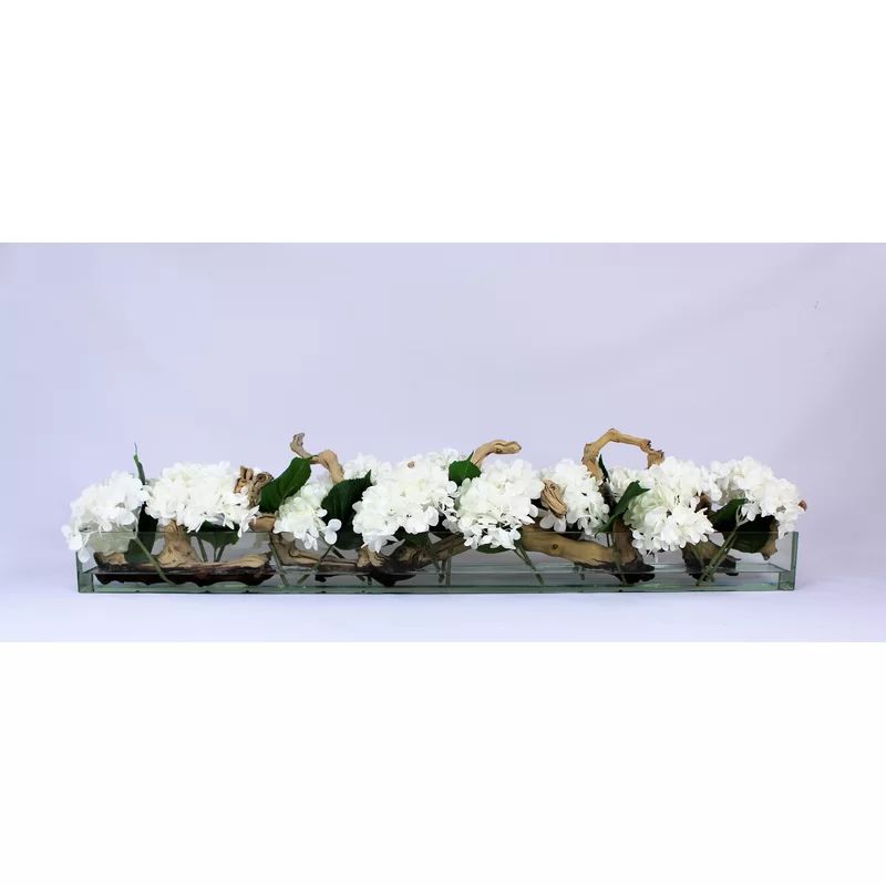 Casa Moderna Glass Plate Orchids Floral Arrangement in Planter | Wayfair North America