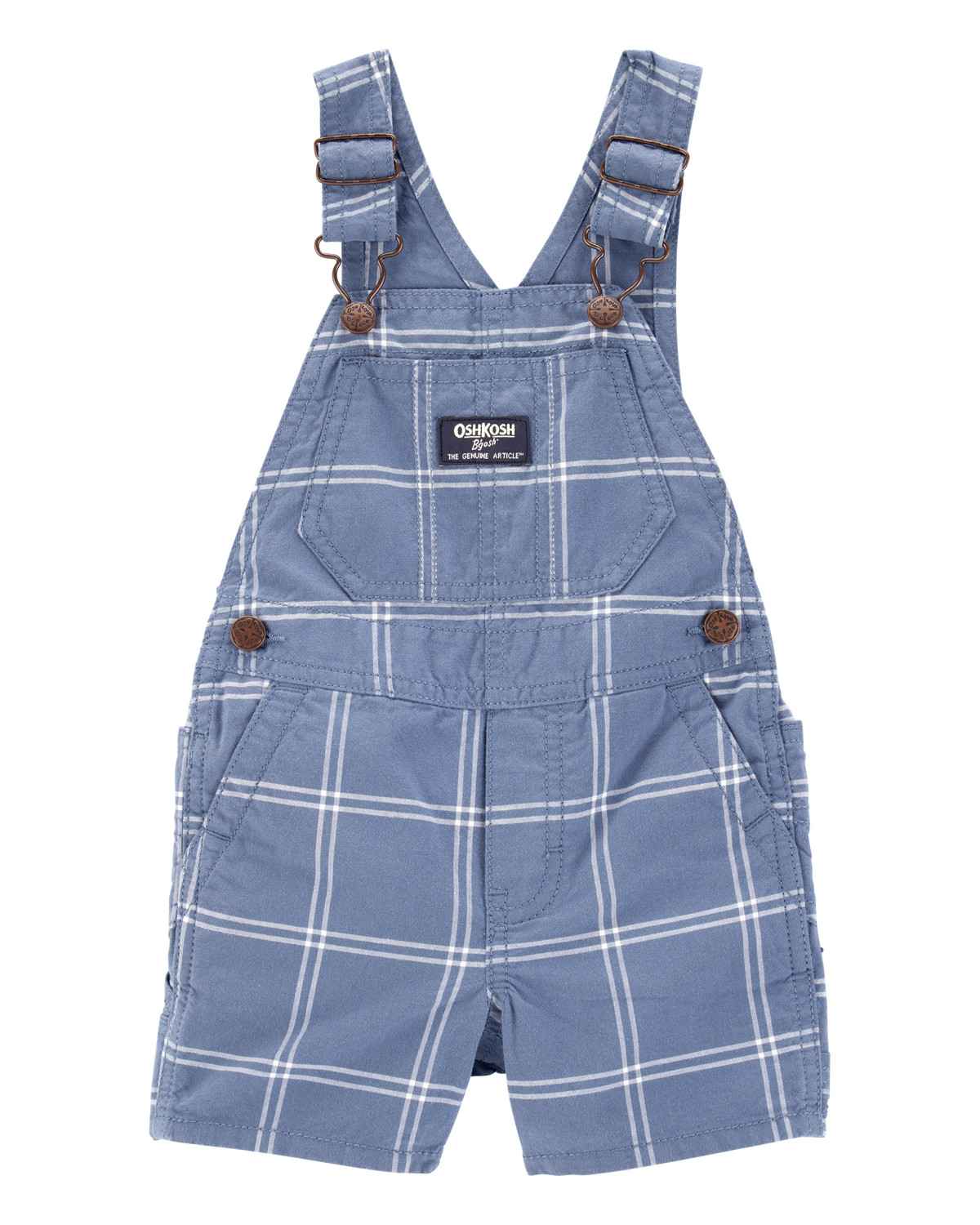 Baby Plaid Shortalls - Blue | Carter's Inc