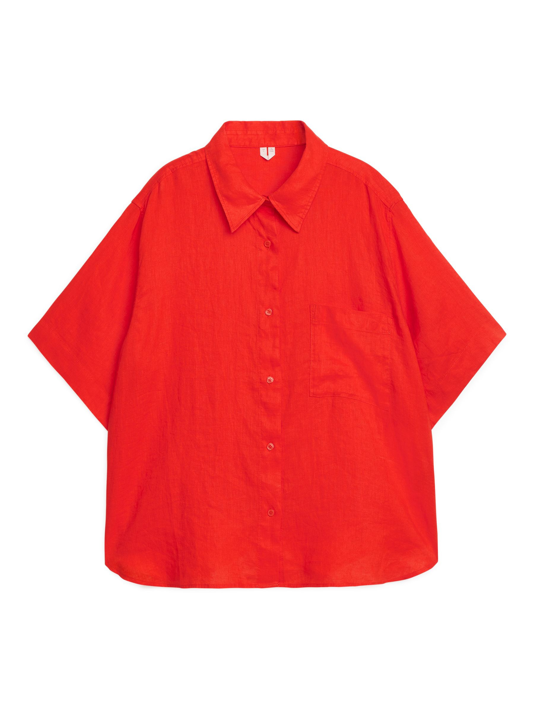 Short-Sleeved Linen Shirt – Orange – Women – ARKET EU | Arket EU