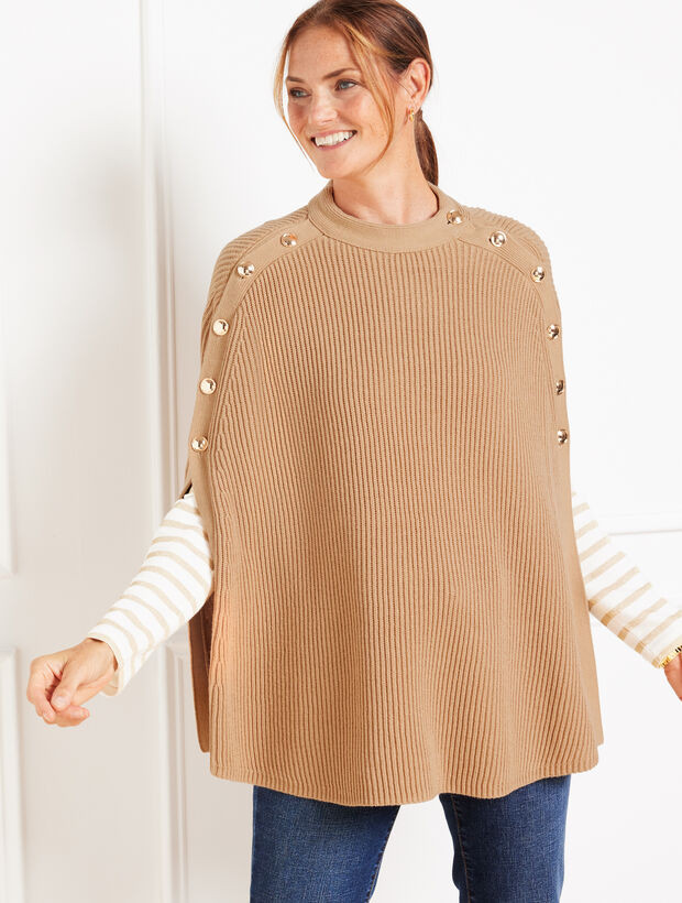 Button Poncho | Talbots