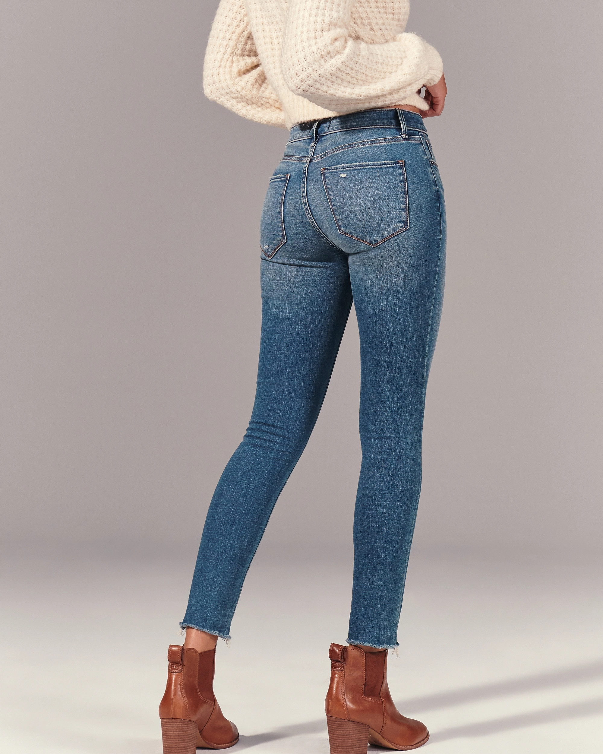 Mid Rise Super Skinny Ankle Jeans | Abercrombie & Fitch (US)