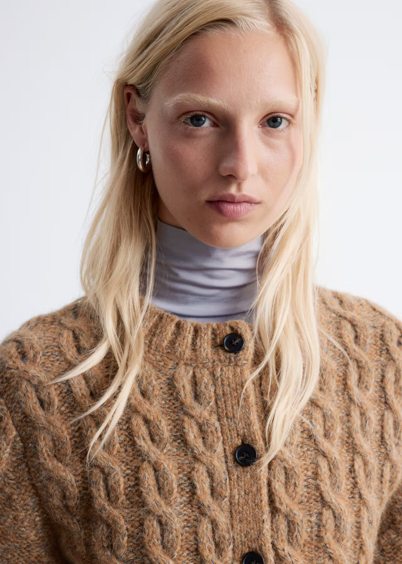 Alpaca-Blend Cable-Knit Cardigan | & Other Stories UK